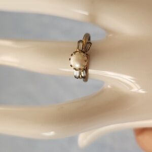 Vintage Pearl and Rhinestone Ring